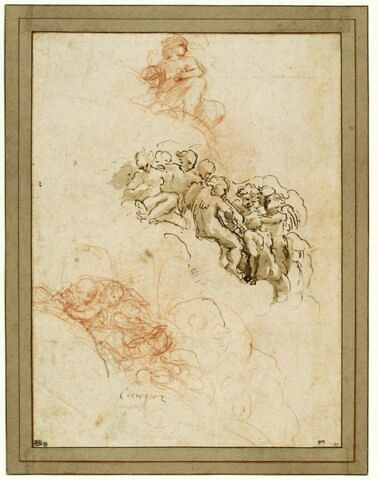 Etudes d'un putto et de deux groupes de putti